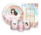 Kit 2 Painéis De Festa + Trio De Capas Cilindro - Jardim Rosa Princesa Morena 021 - Imagem 1