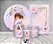Kit 2 Painéis De Festa + Trio De Capas Cilindro - Jardim Rosa e Lilás com Meninas 022 - Imagem 2