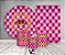 Kit 2 Painéis De Festa + Trio De Capas Cilindro - Coroa Realeza Capitonê Pink 008 - Imagem 2