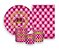 Kit 2 Painéis De Festa + Trio De Capas Cilindro - Coroa Realeza Capitonê Pink 008 - Imagem 1