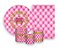 Kit 2 Painéis De Festa + Trio De Capas Cilindro - Coroa Realeza Capitonê Rosa 009 - Imagem 1