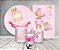 Kit 2 Painéis De Festa + Trio De Capas Cilindro - Chá de Bebê Menina Rosa Claro 002 - Imagem 2