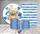 Kit 2 Painéis De Festa + Trio De Capas Cilindro - Chá de Bebê Ursinho Azul Aquarela 007 - Imagem 2