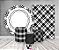 Kit 2 Painéis De Festa + Trio De Capas Cilindro - Estampa Xadrez Preto e Branco 001 - Imagem 2