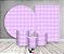 Kit 2 Painéis De Festa + Trio De Capas Cilindro - Estampa Xadrez Lilás 009 - Imagem 2
