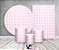 Kit 2 Painéis De Festa + Trio De Capas Cilindro - Xadrez Degradê Rosa Suave 023 - Imagem 2
