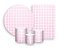Kit 2 Painéis De Festa + Trio De Capas Cilindro - Xadrez Degradê Rosa Suave 023 - Imagem 1
