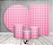 Kit 2 Painéis De Festa + Trio De Capas Cilindro - Xadrez Degradê Rosa 024 - Imagem 2