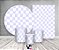 Kit 2 Painéis De Festa + Trio De Capas Cilindro - Estampa Quadriculada Lilás 036 - Imagem 2