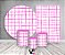 Kit 2 Painéis De Festa + Trio De Capas Cilindro - Estampa Grid Quadriculada Pink 039 - Imagem 2