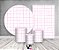 Kit 2 Painéis De Festa + Trio De Capas Cilindro - Estampa Grid Quadriculada Rosa Suave 041 - Imagem 2