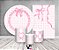 Kit 2 Painéis De Festa + Trio De Capas Cilindro - Laço Rosa Fundo Xadrez 019 - Imagem 2