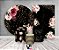 Kit 2 Painéis De Festa + Trio De Capas Cilindro - Flores Rosas Efeito Brilhos 010 - Imagem 2