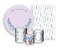 Kit 2 Painéis De Festa + Trio De Capas Cilindro - Flor Lavanda Aquarela 019 - Imagem 1