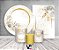 Kit 2 Painéis De Festa + Trio De Capas Cilindro - Flores Brancas com Dourado 022 - Imagem 2