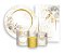 Kit 2 Painéis De Festa + Trio De Capas Cilindro - Flores Brancas com Dourado 022 - Imagem 1