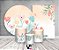 Kit 2 Painéis De Festa + Trio De Capas Cilindro - Flores Salmão e Verde Aquarela 023 - Imagem 2