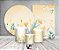 Kit 2 Painéis De Festa + Trio De Capas Cilindro - Flores Amarelas Aquarela 024 - Imagem 2