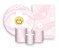 Kit 2 Painéis De Festa + Trio De Capas Cilindro - Flor Sorridente Fundo Rosa 034 - Imagem 1