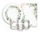 Kit 2 Painéis De Festa + Trio De Capas Cilindro - Flores e Folhas Verde e Rosa 044 - Imagem 1
