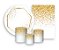 Kit 2 Painéis De Festa + Trio De Capas Cilindro - Branco Efeito Glitter Dourado 008 - Imagem 1