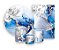 Kit 2 Painéis De Festa + Trio De Capas Cilindro - Efeito Mármore Azul e Prata 024 - Imagem 1
