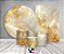 Kit 2 Painéis De Festa + Trio De Capas Cilindro - Efeito Mármore Bege e Dourado 039 - Imagem 2