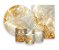 Kit 2 Painéis De Festa + Trio De Capas Cilindro - Efeito Mármore Bege e Dourado 039 - Imagem 1