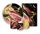 Kit 2 Painéis De Festa + Trio De Capas Cilindro - Efeito Mármore Rosa e Dourado 040 - Imagem 1