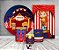 Kit 2 Painéis De Festa + Trio De Capas Cilindro - Circo Azul e Dourado 007 - Imagem 2