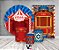 Kit 2 Painéis De Festa + Trio De Capas Cilindro - Circo Clássico Azul e Vermelho 009 - Imagem 2