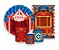 Kit 2 Painéis De Festa + Trio De Capas Cilindro - Circo Clássico Azul e Vermelho 009 - Imagem 1
