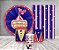 Kit 2 Painéis De Festa + Trio De Capas Cilindro - Circo Tradicional Azul e Vermelho 022 - Imagem 2