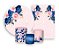 Kit 2 Painéis De Festa + Trio De Capas Cilindro - Geométrico Geek Rosa e Azul 003 - Imagem 1
