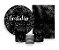 Kit 2 Painéis De Festa + Trio De Capas Cilindro - Gratidão Efeito Brilhos Prateados 041 - Imagem 1