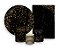 Kit 2 Painéis De Festa + Trio De Capas Cilindro - Preto com Efeito Brilhos Dourados 048 - Imagem 1