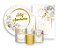 Kit 2 Painéis De Festa + Trio De Capas Cilindro - Feliz Aniversário Flores Brancas 056 - Imagem 1