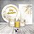 Kit 2 Painéis De Festa + Trio De Capas Cilindro - Feliz Aniversário Flores Brancas 056 - Imagem 2