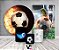 Kit 2 Painéis De Festa + Trio De Capas Cilindro - Bola de Futebol em Chamas 006 - Imagem 2