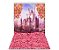 Fundo Fotográfico 1,50 x  2,70 - Castelo Flores e Árvores Rosa 019 - Imagem 1