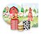 Kit 2 Painéis De Festa + Trio De Capas Cilindro - Fazendinha Celeiro Vermelho 005 - Imagem 1
