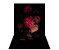 Fundo Fotográfico 1,50 x  2,70 - Gestante Preto  Flores Rosas 084 - Imagem 1