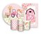 Kit 2 Painéis De Festa + Trio De Capas Cilindro - Menina Fazendinha Rosa Cute 018 - Imagem 1