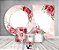 Kit 2 Painéis De Festa + Trio De Capas Cilindro - Geométrico Floral Rosa 006 - Imagem 2