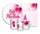 Kit 2 Painéis De Festa + Trio De Capas Cilindro - Feliz Dia das Mulheres Flores Rosas 010 - Imagem 1
