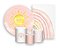 Kit 2 Painéis De Festa + Trio De Capas Cilindro - Primeira Volta ao Sol Céu Rosa 012 - Imagem 1