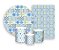 Kit 2 Painéis De Festa + Trio De Capas Cilindro - Azulejo Mediterrâneo Azul 015 - Imagem 1
