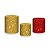 Trio De Capas De Cilindro - Efeito Glitter Vermelho e Dourado 034 - Imagem 1