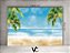 Fundo Fotográfico 2,20 x 1,50 - Praia Tropical Aquarela 007 - Imagem 2