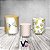 Trio De Capas De Cilindro - Geométrico Dourado com Flores Amarelas 013 - Imagem 2